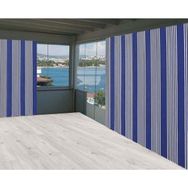 Ceylan Home Mavi Beyaz Çizgili Balkon Perde 750x250 cm Güneşlik