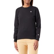 Champion Legacy C-Logo Siyah Bisiklet Yaka Düz Kesim Kadın Sweatshirt