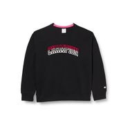 Champion Legacy Color Punch Bisiklet Yaka Düz Kesim Yazılı Siyah Kadın Sweatshirt