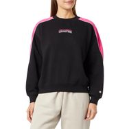 Champion Legacy Siyah Color Punch Bisiklet Yaka Boxy Kesim Kadın Sweatshirt
