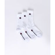 Champion U24558-WW001 Basics Crew 3'lü Paket Beyaz Unisex Çorap