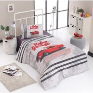 Charlotte Retro Garage 160x220 cm Antrasit Tek Kişilik Nevresim Takımı