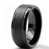 Chavin DM81 Erkek Mat Siyah Fırçalanmış Tungsten Yüzük