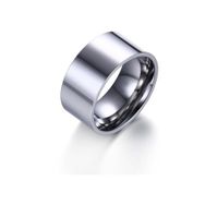 Chavin DT01 10 mm Geniş Parlak Gri Çelik Alyans Yüzük