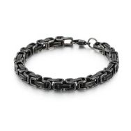 Chavin Kral Model 5 mm. Eskitme Gri Çelik Erkek Bileklik az68es