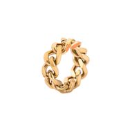 Chavin Parlak Gold Zincir Dizayn Erkek Bayan Çelik Yüzük ek50sr
