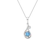 Chavin Topaz ve Zirkon Taşlı Lale Figürlü Gümüş Kadın Kolye