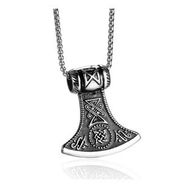 Chavin Vintage Nordic Viking Lun un Balta Çelik Kolye