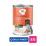 Chef's Choice Somonlu ve Bal Kabaklı Tahılsız Ezme 6x400 gr Yetişkin Köpek Konservesi