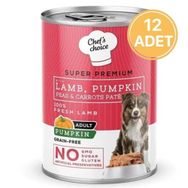 Chef's Choice Tahılsız Kuzulu ve Balkabaklı Ezme Konserve 12x400 gr Köpek Maması