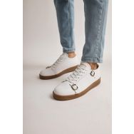 Chekich CH191 CKT Side Buckle Beyaz Renk Kahve Taban Erkek Günlük Ayakkabı