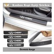 Chery 4 Adet Karbon Kapı Eşiği Sticker