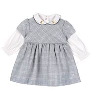 Chicco Gri/Beyaz 9 Ay Bebek Tişört ve Elbise Set