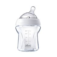 Chicco Natural Feeling 150 ml Şeffaf Cam Yenidoğan Yavaş Akışlı 0+ Ay Damaklı Biberon Seti