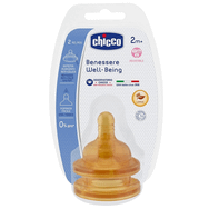 Chicco Wellbeing 2 Ay+ Akış Ayarlı 2'li Kauçuk Biberon Emziği