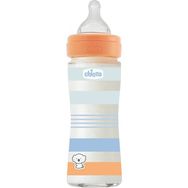 Chicco Wellbeing 240 ml 0+ Ay Yavaş Akış Mavi Cam Biberon