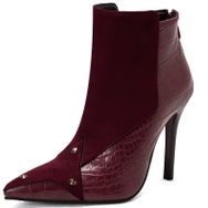 Chıcmark Stiletto Suni Kürk Astarlı Kırmızı Kadın Çizme
