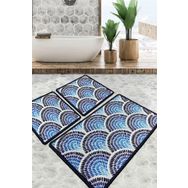 Chilai Home Azul Djt 3'lü Set Yıkanabilir Kaymaz Taban Banyo Halısı