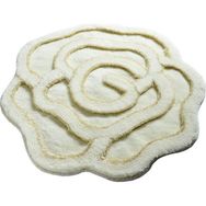 Chilai Home Bıg Rose Ekru Çap 90x90 cm Banyo Halısı