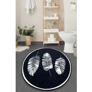 Chilai Home Hoja Siyah 100x100 cm Banyo Halısı