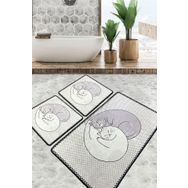Chilai Home Katt Djt 3'lü Set Yıkanabilir Kaymaz Taban Banyo Halısı