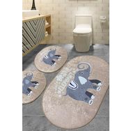 Chilai Home Lepanti Bej 3'lü Set Djt Banyo Halısı