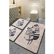 Chilai Home Lipha Bej 3'lü Set Djt Banyo Halısı