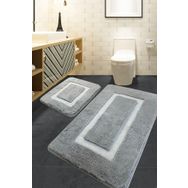 Chilai Home Quadrato Frame Grey Akrilik 2'li Set Banyo Halısı