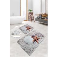 Chilai Home Starfısh 2'li Set Banyo Halısı Paspas Yıkanabilir Kaymaz Taban Klozet Takımı