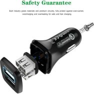 Choetech C0051 30W Çift USB Girişli Qc3.0 Destekli Siyah Araç Şarj Cihazı