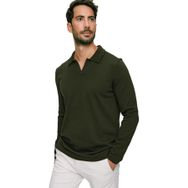 Chuba 22W403 Reddington Polo Yaka Uzun Kollu Haki İnce Triko Erkek Kazak