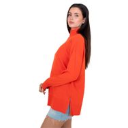 Chuba 24W141 Oranj Balıkçı Yaka Triko Kadın Kazak