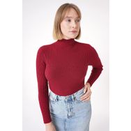 Chuba 25W3011 Kırmızı Fitilli Regular Fit Balıkçı Yaka Triko Kadın Kazak