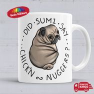 Chubby Pug Tombul Köpek Baskılı Porselen Kupa Bardak