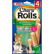 Ciao 10 gr 4'lü Churu Rolls Tavuk Sargılı ve Ton Balıklı Ödül Maması