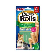 Ciao 4x10 gr Churu Rolls Sticks Tavuk Sargılı ve Ton Balıklı Kedi Ödül Maması