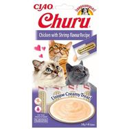 Ciao 4x14 gr Churu Cream Tavuklu ve Karidesli Kedi Ödül Kreması