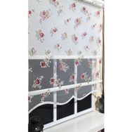 Çift Mekanizmalı St 045 Ekru 120 X 200 Çiçekli Tül Stor ve Ekru Stor Perde