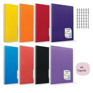 Çınar Colormaxi A4 96 Yaprak Plastik Kapak Çok Renkli Spiralli Defter