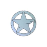 Çınar Extreme Büyük Boy Eskitilmiş Askeri Yıldız Reflektif Sticker