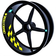 Çınar Extreme Gp Flag Damalı Floresan Sarı İç Jant Şeridi Sticker