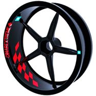 Çınar Extreme Gp Flag Damalı Reflektif Kırmızı İç Jant Şeridi Sticker