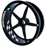 Çınar Extreme Gp Flag Damalı Yaldızlı Gümüş İç Jant Şeridi Sticker