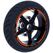 Çınar Extreme Moto GP Yarış Bayraklı Alev Turuncusu Jant Şeridi Sticker