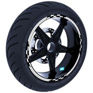Çınar Extreme Moto GP Yarış Bayraklı Süt Beyaz Jant Şeridi Sticker