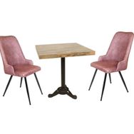 Çipa Laminat Kare - Çırağan 2'li - Pembe Masa Takımı