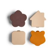 Citron 1060995 Beige-Plum-Caramel 4'lü Silikon Beslenme Kutusu