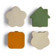 Citron 1061008 Grey/Green/Caramel 4'lü Silikon Beslenme Kutusu Düzenleyicileri