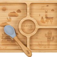 Citron 1073568 Bölmeli Organik Bambu Kare Yemek Takımı