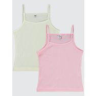 Civil Girls Kız Çocuk 2'li Atlet Set 2-10 Yaş Ekru-Pembe